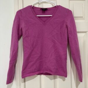 Ann Taylor Cashmere Pink V Neck Sweater size small